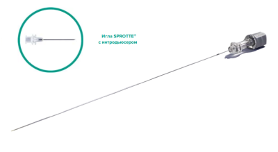Спинальная игла Sprotte 22G x 6" (150мм) с интродьюсером — 10шт/уп купить оптом в Москве