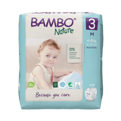 Эко-подгузники Bambo Nature 3 (4-8 кг), 28 шт купить оптом в Москве